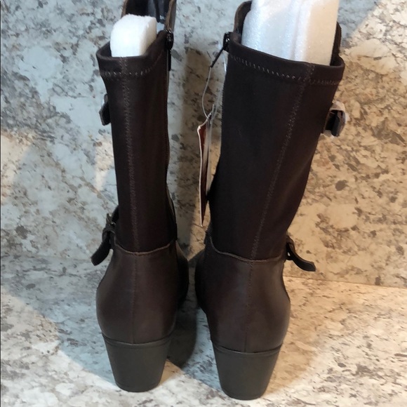 NWT Pure Sole Radisson Brown Leather Heeled Boot - Picture 5 of 12